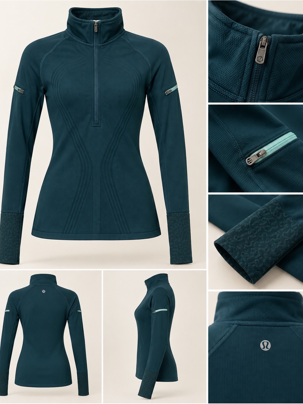 lululemon athletica Women's Deep Teal Half-Zip Pullover